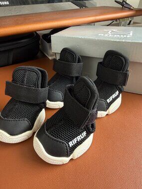 RIFRUF Caesar 1 Dog Shoes — Black, Medium, FULL SET